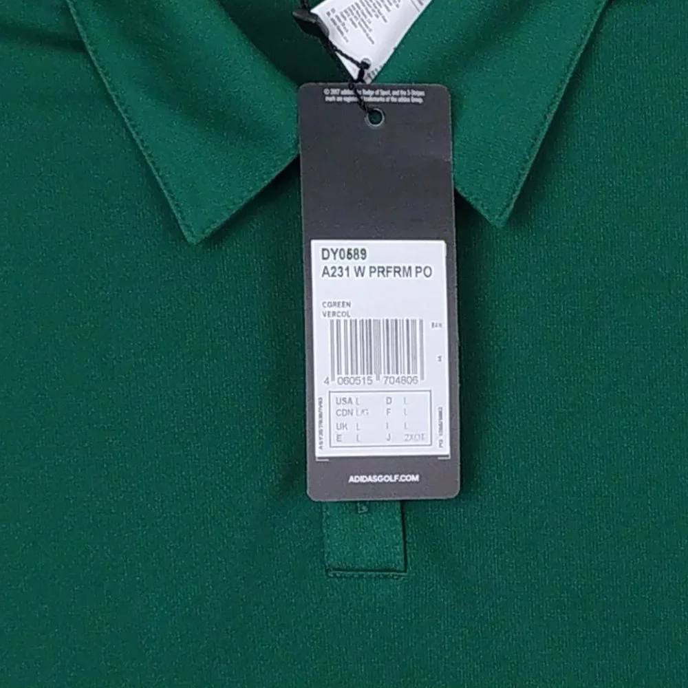 Adidas Golf Ladies Performance Polo Shirt UK Size Large Green Short Sleeve New - Picture 10 of 16